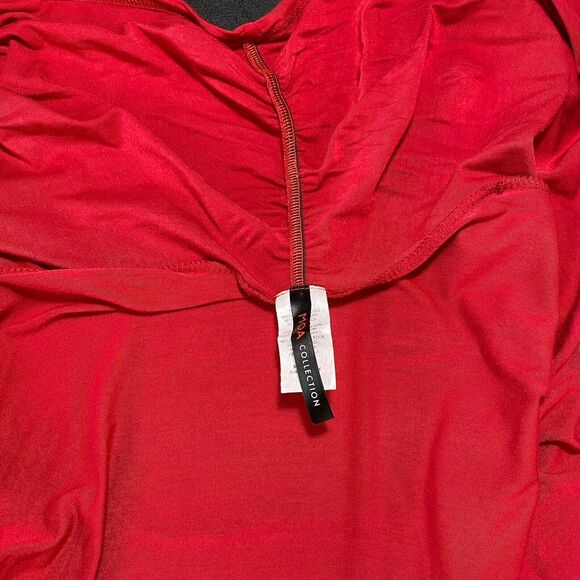 Moa Collection Woman's Cardigan Size 2XL Open Front Shawl Collar Lightweight Red - Picture 9 of 11
